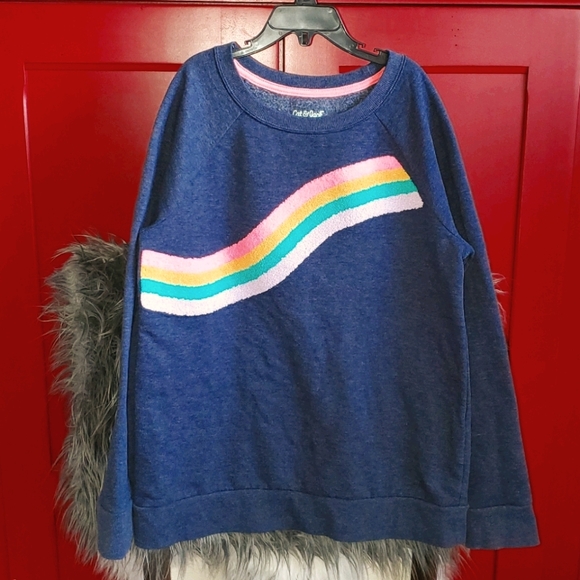Cat & Jack girls rainbow sweatshirt - Picture 1 of 4
